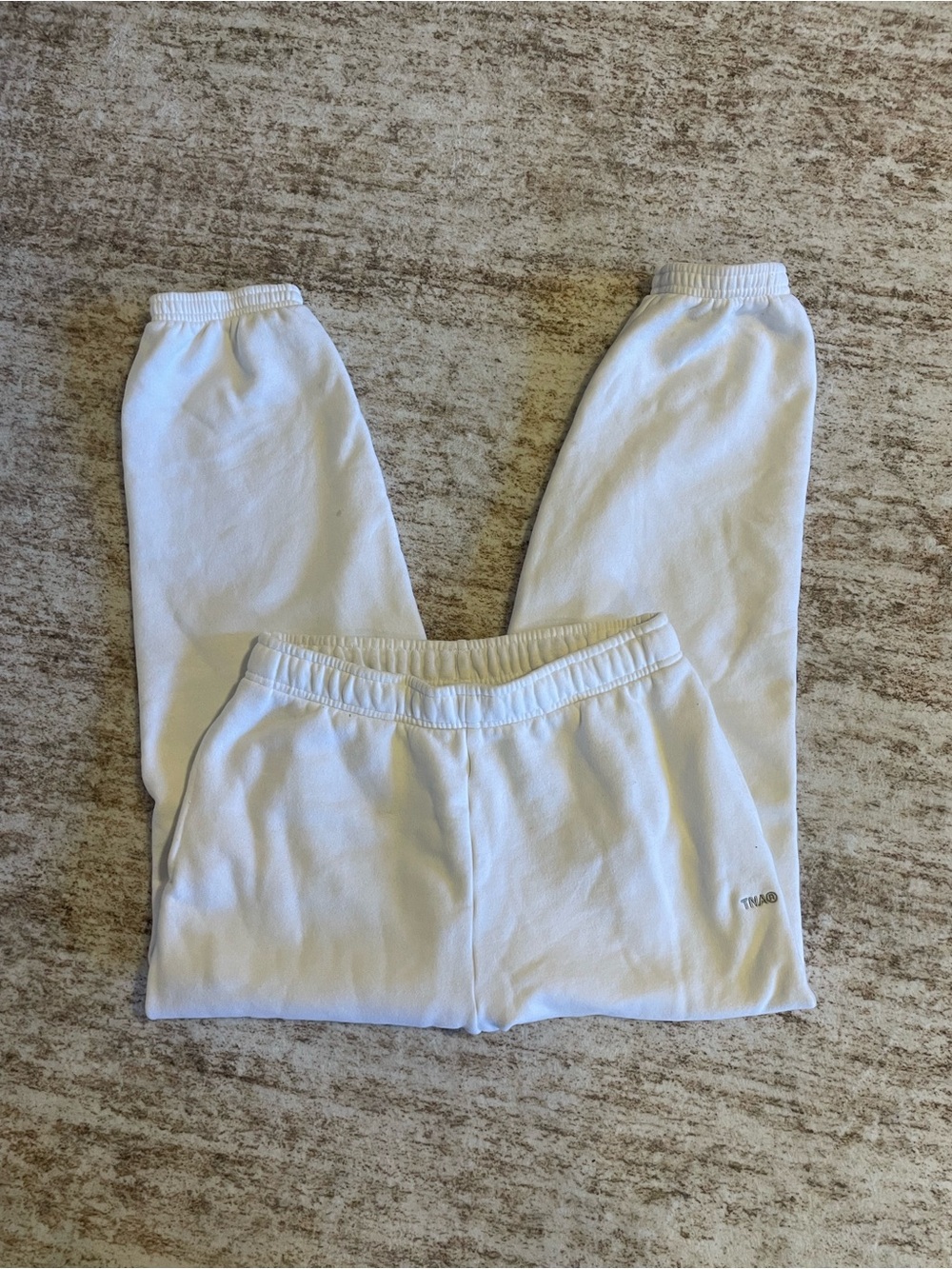 TNA white mega fit sweatpants